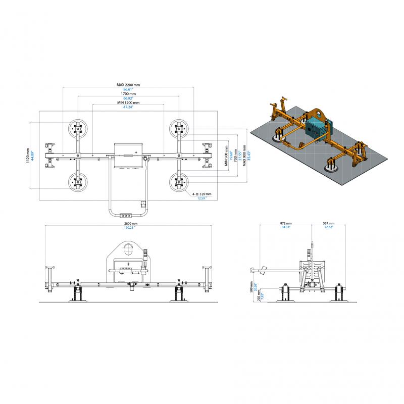 Elektrischer Vakuum Heber AEVLP4-500