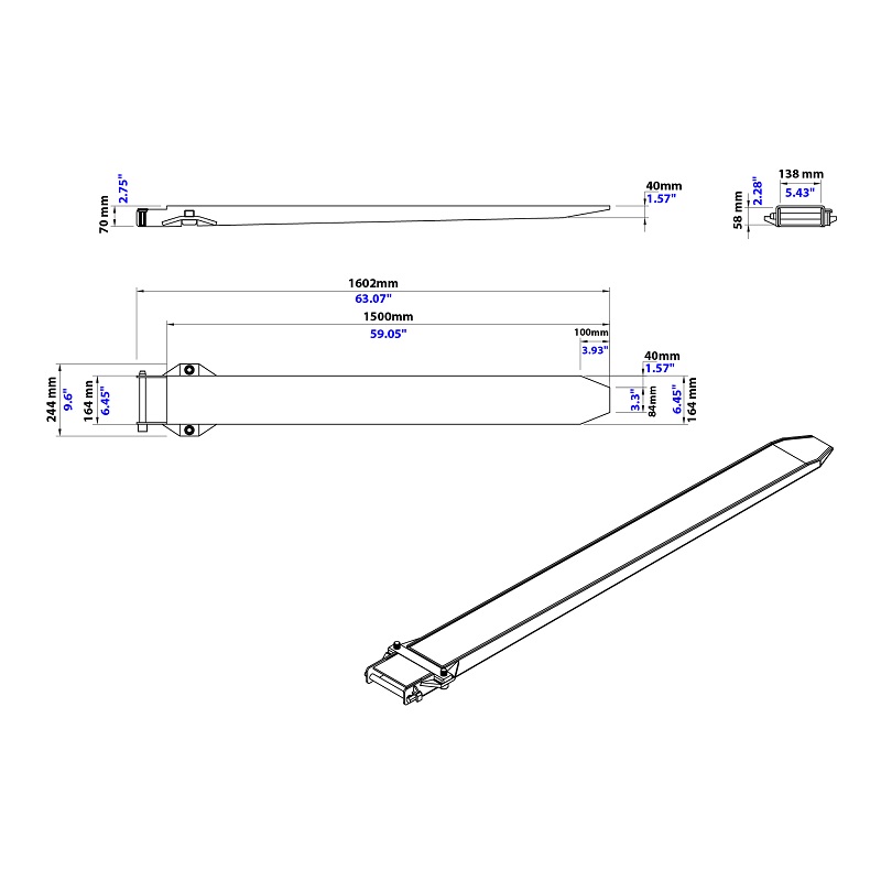 Fork Extensions - Heavy Duty AFE1500 (pair)