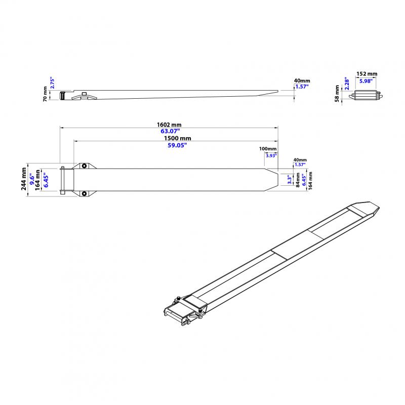 Fork Extensions (Standard) FES-1500 (pair)