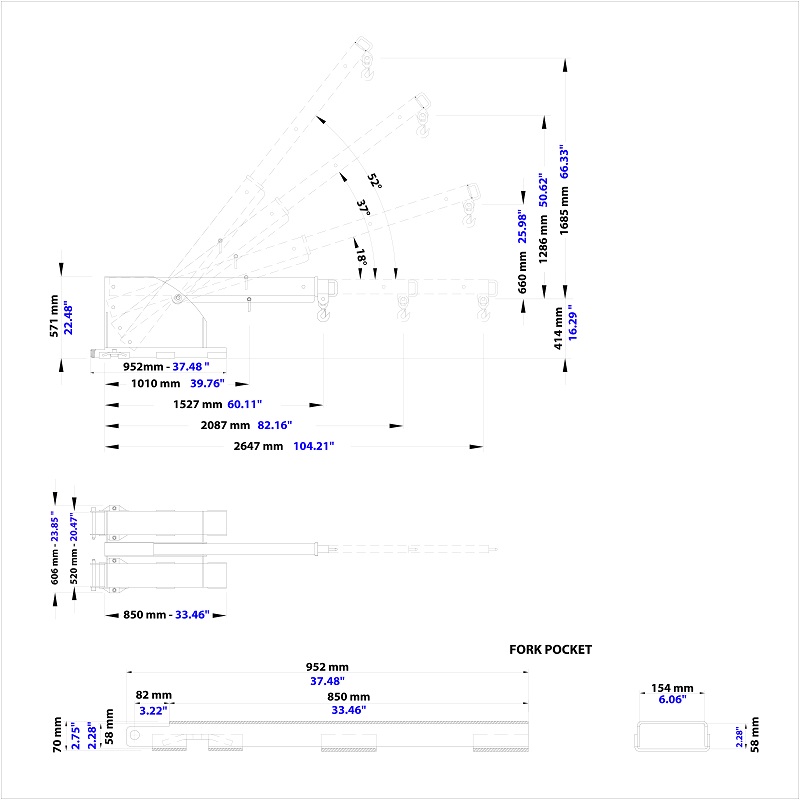 Pivot Forklift Boom